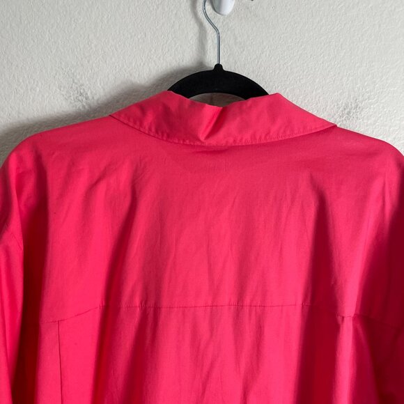 NEW Lane Bryant Womens Plus 34/36 No Peek Button Up Shirt Pink Blouse Top - Picture 11 of 12
